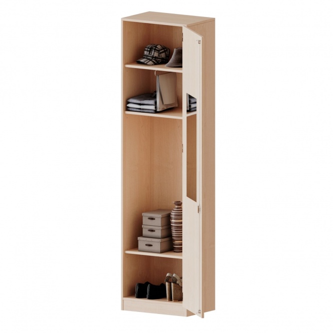 Garderobenschrank, 6 OH, 1 Tür, abschließbar,  rechts, B/H/T 60x226x50cm 